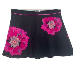 Lane Bryant Floral Skirt Womens Plus 28W 4X Whimsigoth Boho Cotton Black Pink